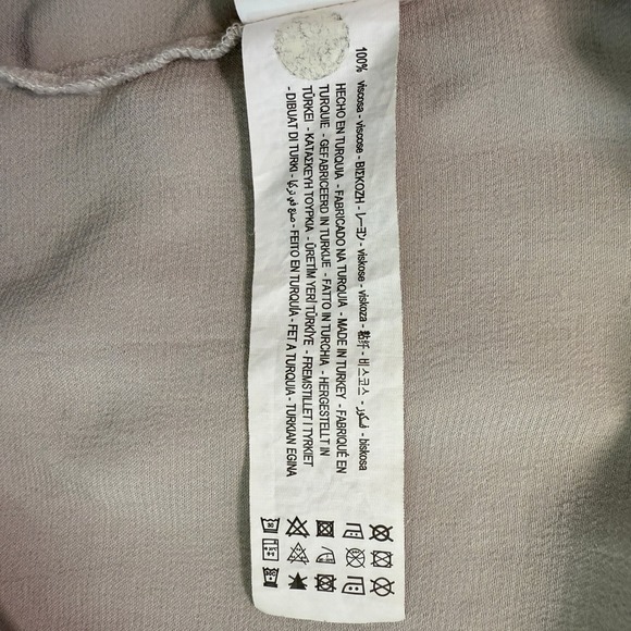 Zara Women's Button Tie Front Satin Top Size M Champagne Romantic Feminine - Picture 2 of 7